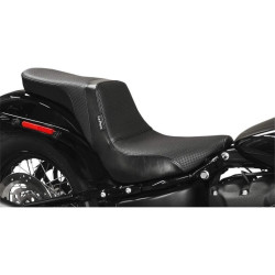 PartzBiz HD LPLY-590BW - Le Pera LY-590BW Black Basketweave Kickflip 2-UP Seat 18-23 Harley Davidson Softail Street Bob Slim FXBB FLSL Custom Classic Upgrade replacement Motorcycle Bike Saddle Passenger 0802-1154 08021154
