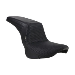 PartzBiz HD LPLYO-590BW - Le Pera LYO-590BW Black Kickflip Seat Basket Weave Harley Softail Fat Boy 18-21