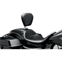 PartzBiz HD LPLK-987BR - Le Pera Outcast Smooth Black Seat W/ Driver Backrest for Harley Touring 08-15 | Le Pera