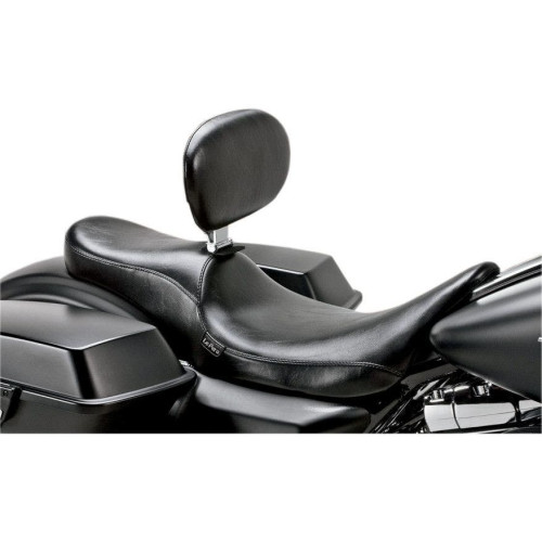 PartzBiz HD: 4410767-Le Pera Silhouette Smooth 2-Up Full Length Seat w/ Backrest Harley Touring 08-15 | Le Pera