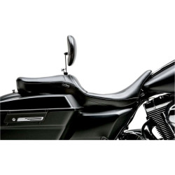 PartzBiz HD LPLK-957BR - Le Pera Stitched 2 Up Black Maverick Seat w/ Driver Backrest Harley FLH/T 08-23