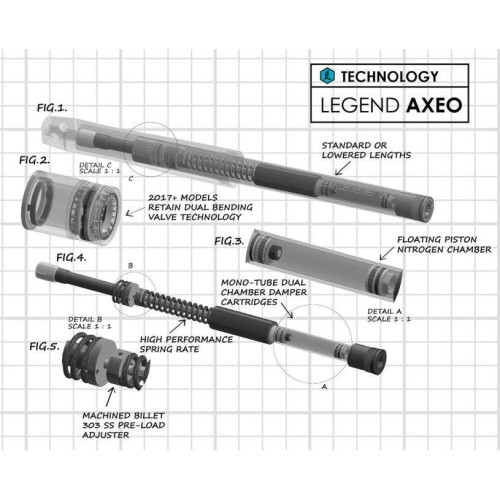 PartzBiz HD: 4410640-Legend Suspension AXEO21 21" Performance Front Fork Mono Tube Kit Harley 17-18 | 0414-0543 PartzBiz HD: 4410640-Legend Suspension AXEO21 21" Performance Front Fork Mono Tube Kit Harley 17-18 | 0414-0543