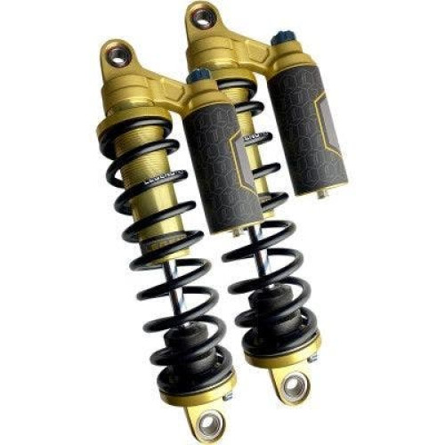 PartzBiz HD: 4410547-Legend Suspension 13" Gold Standard REVO ARC Piggyback Shocks Harley Dyna 99-17 1310-1917 13101917 electra road street glide king fat bob boy low softail slim deluxe heritage Harley Davidson FXR Disc Glide Low Rider Sport Grand touring Custom reservo