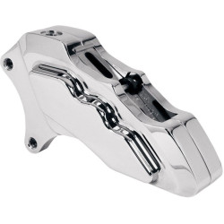 PartzBiz HD HHI-LHSCC6001 - HHI Hawg Halters 6 Piston Chrome Left Side Caliper Harley Big Twin 11.5 00-16 | LHSCC6001