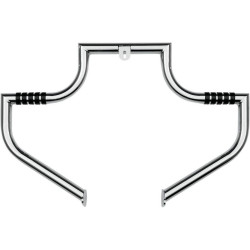 PartzBiz HD DS05051282 - Lindby Chrome MagnumBar การ์ดเครื่องยนต์ด้านหน้า Highway Bar สำหรับ Harley FLH/T 97-15 | 1702