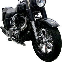 PartzBiz HD DS05051283 - Lindby Chrome MagnumBar การ์ดเครื่องยนต์ด้านหน้า Highway Bar Harley FLST FLS 00-15 | 1710