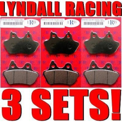 PartzBiz HD DS17200022 X 3 - Lyndall Racing 3 Sets 7195-Z+ Front & Rear Dual Brake Pads Z-Plus Harley 00-07 PartzBiz HD DS17200022 X 3 - Lyndall Racing 3 Sets 7195-Z+ Front & Rear Dual Brake Pads Z-Plus Harley 00-07