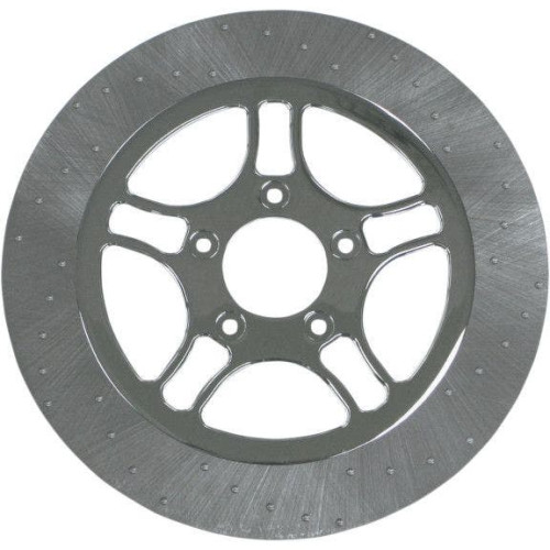 PartzBiz HD: 4410333-Lyndall Ultra Light Ceramic Composite  11.8" Dia Front Brake Rotor Triangulum Chrome Harley Touring 08-13 | NVLD-118FCT5SC