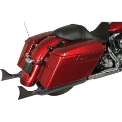 PartzBiz HD DS18010896 - MAC Black 4 ” Fish Tail Tip Performance Mufflers สำหรับ Harley Touring 95-16 FLH/T | 960-0330