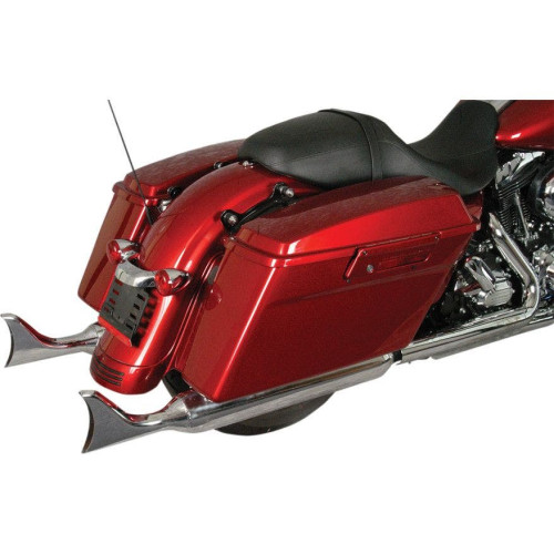PartzBiz HD: 4410305-MAC Chrome 4" Fish Tail Tip Performance Mufflers for Harley Touring 95-16 FLH/T | 060-0330