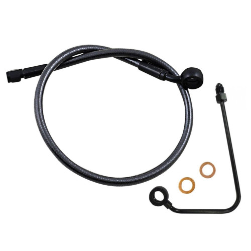 PartzBiz HD: 4410240-Magnum Alternate Length Upper Brake Line 35D 32" Black Harley Softail 18-Up