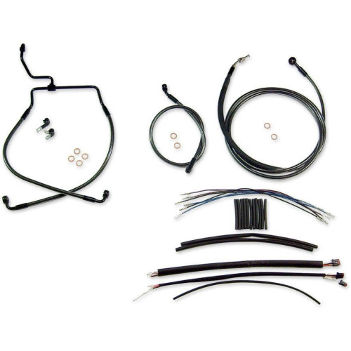 PartzBiz HD: 4410190-Magnum Black Pearl Complete 12"-14" Handlebar Installation Kit 14-15 FLHT No ABS | 487331