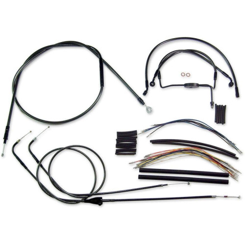 PartzBiz HD: 4410194-Magnum Black Pearl Complete 15"-17" Handlebar Installation Kit 07 FLH/R/X/C | 487292 PartzBiz HD: 4410194-Magnum Black Pearl Complete 15"-17" Handlebar Installation Kit 07 FLH/R/X/C | 487292