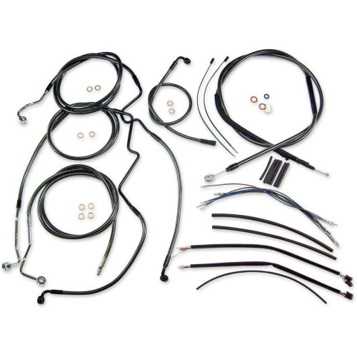 PartzBiz HD: 4410200-Magnum Black Pearl Complete 15"-17" Handlebar Installation Kit 14-15 FLHR W/ ABS | 487482 PartzBiz HD: 4410200-Magnum Black Pearl Complete 15"-17" Handlebar Installation Kit 14-15 FLHR W/ ABS | 487482