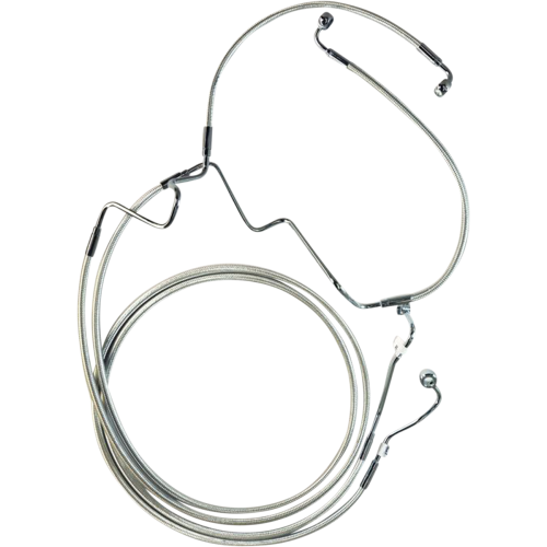PartzBiz HD: 4410051-MAgnum Designer DOT +2" Extended ABS Touring Front Lower Dual Disc Brake Line Kit Sterling Chromite Harley Touring 14-Up