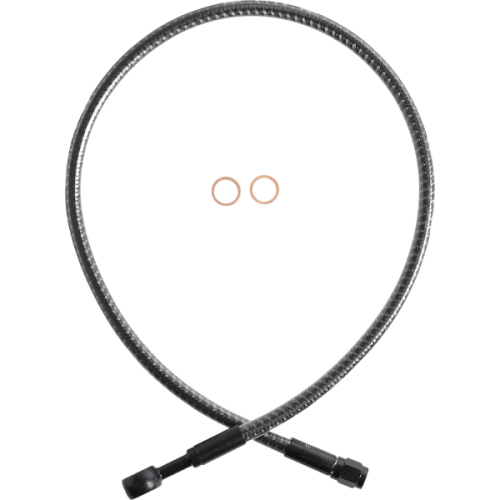 PartzBiz HD: 4410001-Magnum KARBONFIBR 25" Front Upper Brake Line Kit 180 Deg ABS Harley & Custom