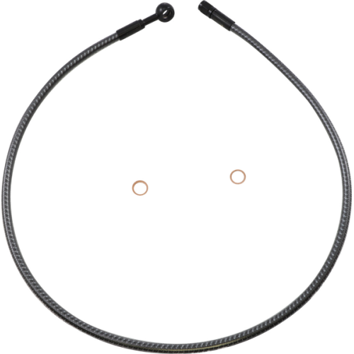 PartzBiz HD: 4409987-Magnum KARBONFIBR 34" Front Upper Brake Line Kit 180 Deg ABS Harley & Custom