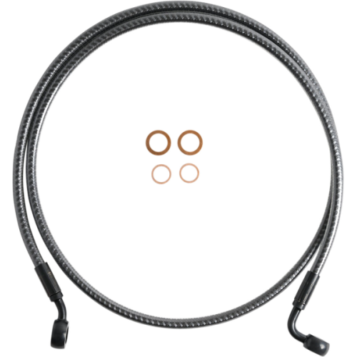 PartzBiz HD: 4409968-Magnum KARBONFIBR 44" EZ-Align Brake Line 35 90 Degree Harley Softail 00-14