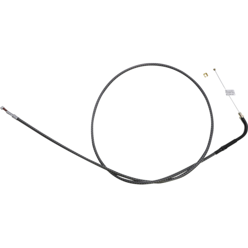 PartzBiz HD: 4409970-Magnum KARBONFIBR 44 7/16"" Idle Cable 90 Deg Smooth Harley Big Twin 84-17