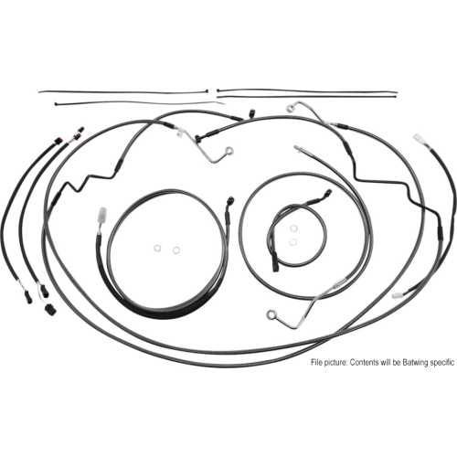 PartzBiz HD: 4409926-Magnum KARBONFIBR Handlebar Control Cable Installation Kit Harley Batwing 17-Up