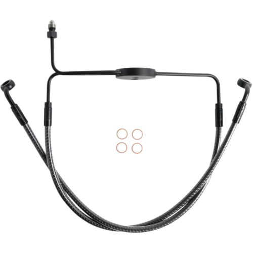 PartzBiz HD: 4409930-Magnum KARBONFIBR Lower Brake Line AN-3 ABS Dual Disc Harley Fat Bob 08-17