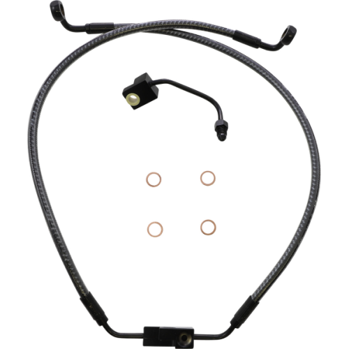 PartzBiz HD: 4409935-Magnum KARBONFIBR Lower Brake Line AN-3 ABS Single Disc Harley Dyna 12-17