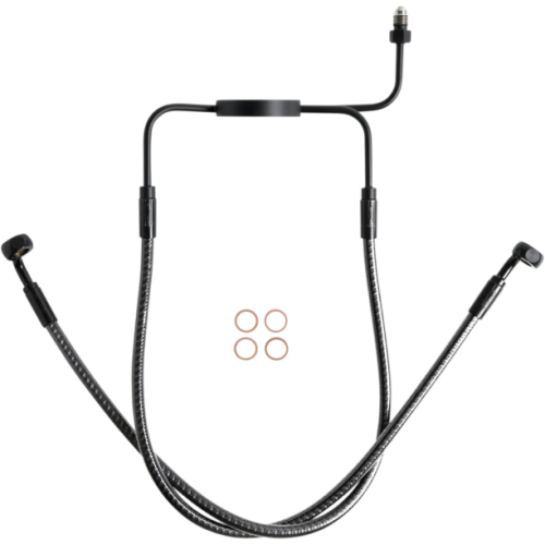 PartzBiz HD: 4409897-Magnum KARBONFIBR Lower Brake Line Non ABS Harley Sportster Dyna 96-05