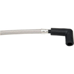 PartzBiz HD DS21040170 - Magnum 3044S สแตนเลสขัดเงาสายหัวเทียนถัก 08-16 Harley FX 2104-0170 21040170