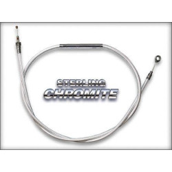 PartzBiz HD DS06521098 - Magnum Sterling Chromite Braided 62" Stock Clutch Cable for Harley FLH/T 2007 | 3221HE