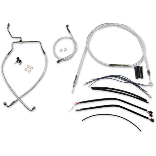 PartzBiz HD: 4409893-Magnum Sterling Chromite Complete 15"-17" Handlebar Installation Kit 14-15 FLHR | 387472