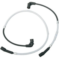 PartzBiz HD DS21040173 - Magnum 3045C Sterling Chromite II สายหัวเทียนแบบถัก 09-16 Harley Touring FL 2104-0173 21040173