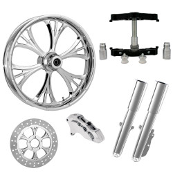 PartzBiz HD MAJESTIC-SNGL-CHR-KIT-23PCKG - Majestic Chrome 23 ” ยางล้อเดี่ยวคราด Triple Trees Lowers & Sliders | มาเจสติก-SNGL-CHR-KIT-23PCKG