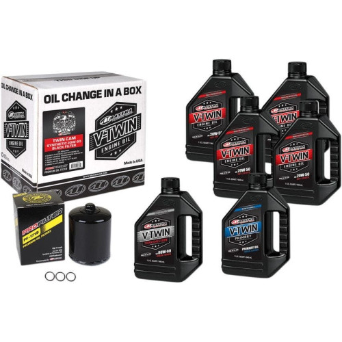 PartzBiz HD: 4409821-Maxima 90-119016PB Synthetic Oil Change Kit w/ Black Filter Harley Twin Cam 99-17 best new engine motor replacement softail dyna street road electra glide king 3601-0716 531881