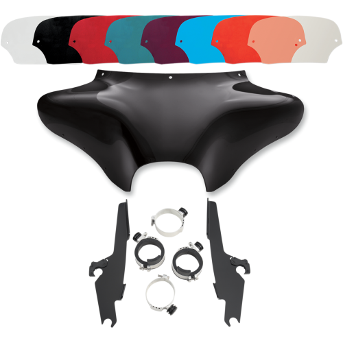 PartzBiz HD: 4409763-Memphis Shades Batwing Fairing Black Trigger Lock Mount Shield V-Star Classic | MEM7011 & MEM8992