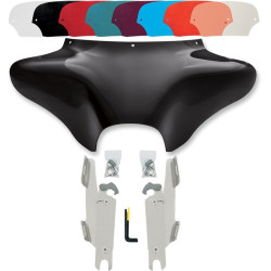 PartzBiz HD DS23300017|DS23200089|& Windshield - Memphis Shades Batwing Fairing Kit ล็อคทริกเกอร์ขัดเงา Mounts กระจก FLST | MEM7011 และ MEK1951
