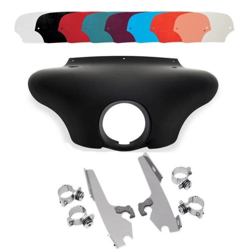 PartzBiz HD: 4409739-Memphis Shades Batwing Fairing Polished Trigger Lock Mount Shield FXST/D/B FXDWG | MEM7081 & MEM8968