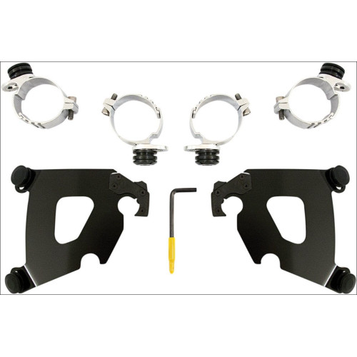 PartzBiz HD: 4409701-Memphis Shades Polished Trigger-Lock Mount Cafe Fairing Harley Dyna Models | MEB1994