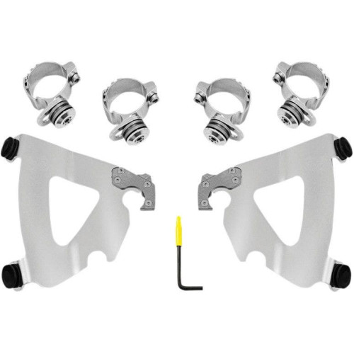 PartzBiz HD: 4409609-Memphis Shades MEK2038 Polished Road Warrior Fairing Trigger Lock Mount Kit Dyna 2320-0213 23200213