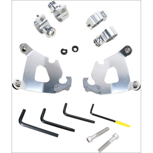 PartzBiz HD: 4409570-Memphis Shades Polished Trigger-Lock Mount Cafe Fairing Harley XL 48 1200X 10-15 | MEK1996