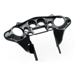 PartzBiz HD METRA-95-HDIF - Metra 95-HDIF วิทยุ Double DIN Batwing Fairing ชุดติดตั้ง Harley Touring 98-13 Android Auto หัวหน้าหน่วยวิทยุรถจักรยานยนต์ electra road glide tour tri glide king touring system dash ทาสีดำ