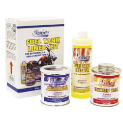 PartzBiz HD MU05436 - Mid USA 05436 Norther Fuel Tank Liner Sealer Kit - 3 Steps - Up To 6 Gallon Tank diy harley metric custom chopper bike Gas Prep