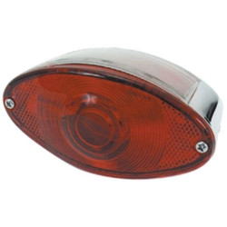 PartzBiz HD MU11201 - Mid USA 11201 V-Factor Rear Cat Eye Taillight Brake Light 12V 1157 Harley Davidson Custom tail light motorcycle bike chopper lighting replacement upgrade 