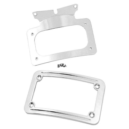 PartzBiz HD: 4409317-Mid USA 13122 Chrome Curved License Plate Frame OE 67900056 Harley FLH/T 06-09 PartzBiz HD: 4409317-Mid USA 13122 Chrome Curved License Plate Frame OE 67900056 Harley FLH/T 06-09
