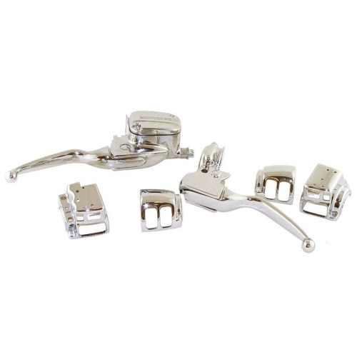 PartzBiz HD: 4409168-Mid USA 44745 Chrome Handlebar Controls & Switch Housings 96-06 Harley-Davidson Touring clutch brake master cylinder switch button covers