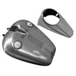 PartzBiz HD MW20-94 - Midwest 20-94 Fat Bob Style 3.8 Gal Gas Tank & Dash Plate 82-93 Harley Sportster custom street upgrade style fuel replacement metal bike motorcycle parts accessories new gallon 2094