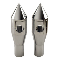 PartzBiz HD MW34-134 - MidWest 34-134 Chrome Aluminium 4 ” Pointed 1 ” Risers แฮนด์ Harley Universal มอเตอร์ไซค์แต่งชอปเปอร์แบ็กเกอร์แต่งใหม่ที่ดีที่สุด อัปเกรดรถจักรยานยนต์