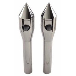 PartzBiz HD MW34-148 - MidWest 34-148 Chrome Aluminium 8 ” Pointed 1 ” Risers แฮนด์ Harley Universal มอเตอร์ไซค์ชอปเปอร์แบ็กเกอร์แต่งใหม่ที่ดีที่สุด อัพเกรดอะไหล่รถจักรยานยนต์