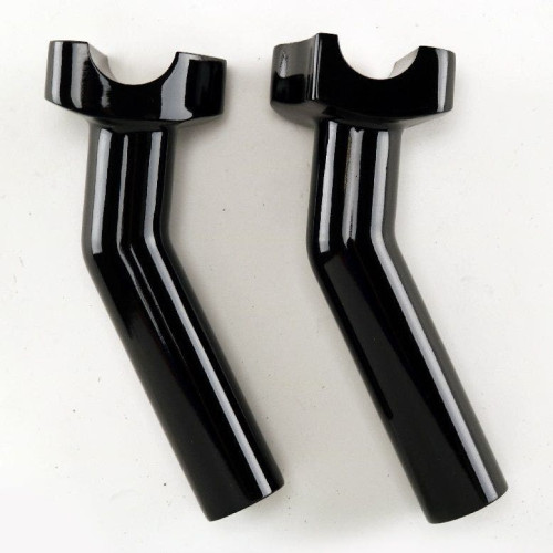 PartzBiz HD: 4408996-MidWest 34-174 Black Aluminum 5.5" Tall 1" Handlebar Risers Harley Universal best new custom chopper bagger dresser motorcycle upgrade replacement 