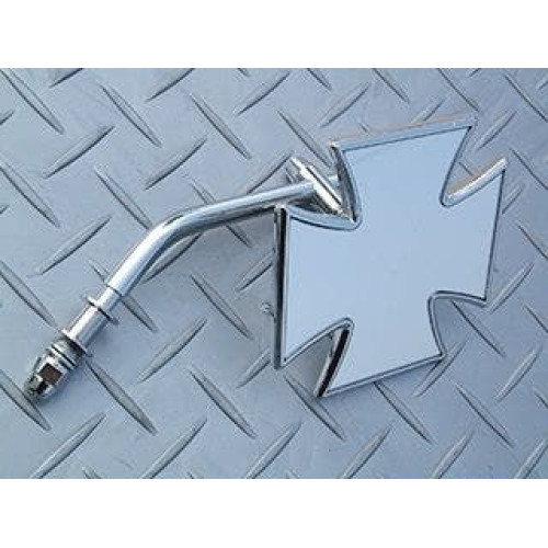 PartzBiz HD: 4409010-MidWest 46-130 Chrome Maltese Cross Short Motorcycle Mirror Universal Harley 8mm PartzBiz HD: 4409010-MidWest 46-130 Chrome Maltese Cross Short Motorcycle Mirror Universal Harley 8mm