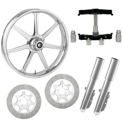 PartzBiz HD MISSION-DUAL-CHR-KIT-PCKG - Mission Chrome 23” ยางล้อแบบ Dual Rotors พร้อม Raked Triple Trees Lowers & Sliders | ภารกิจ-DUAL-CHR-KIT-PCKG